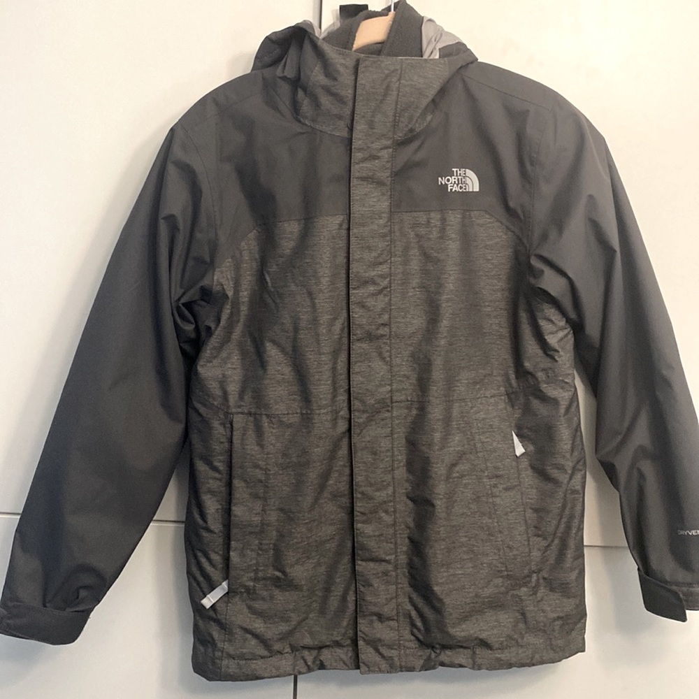 The North Face - Youth Boys Gray Triclimate Jacket Size M (10/12).